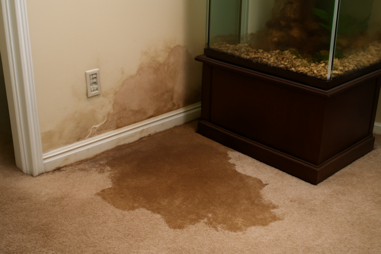 Aquarium Leak Water Removal