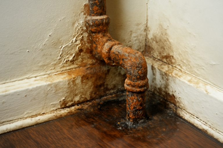 Corroded Pipe Water Removal