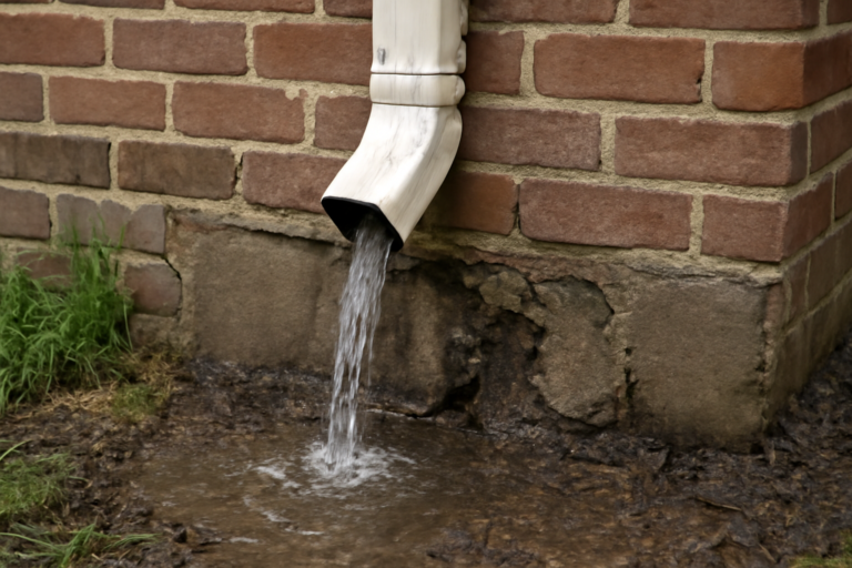 Downspout Failure Water Removal